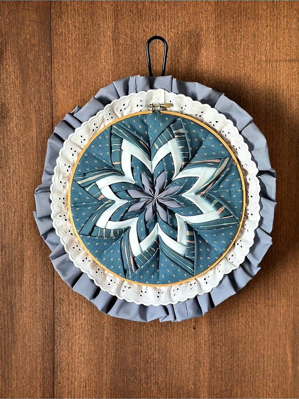 Blue & White Quilted Fabric Star